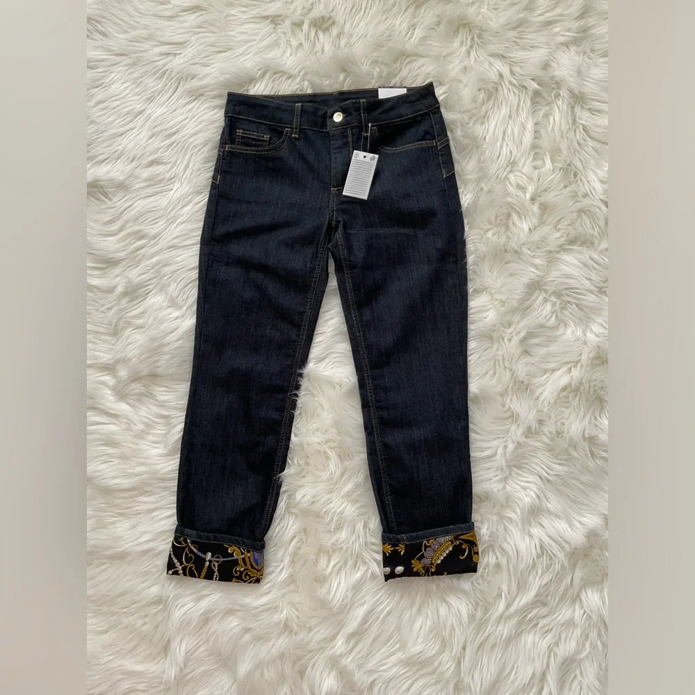 LIU*JO CROPPED BOTTOM UP JEANS - Picture 2 of 12